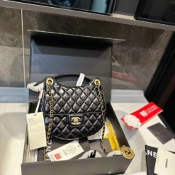 Túi Chanel Dáng Bầu Tai Thỏ 4 Màu Trắng Đen Xám Hồng Size 23